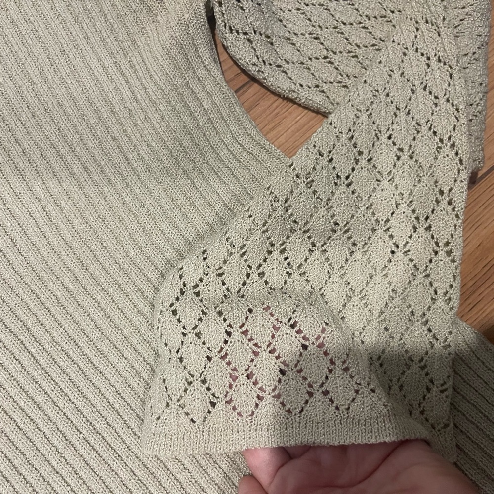 Partners & babe vintage Y2k Tan women Sweater with Lace long Sleeve small